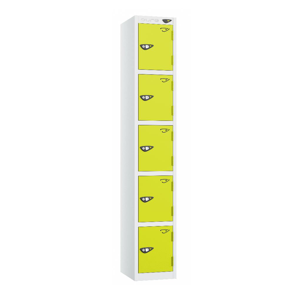 Prime 5-Door Steel Locker Arctic White Lime Light