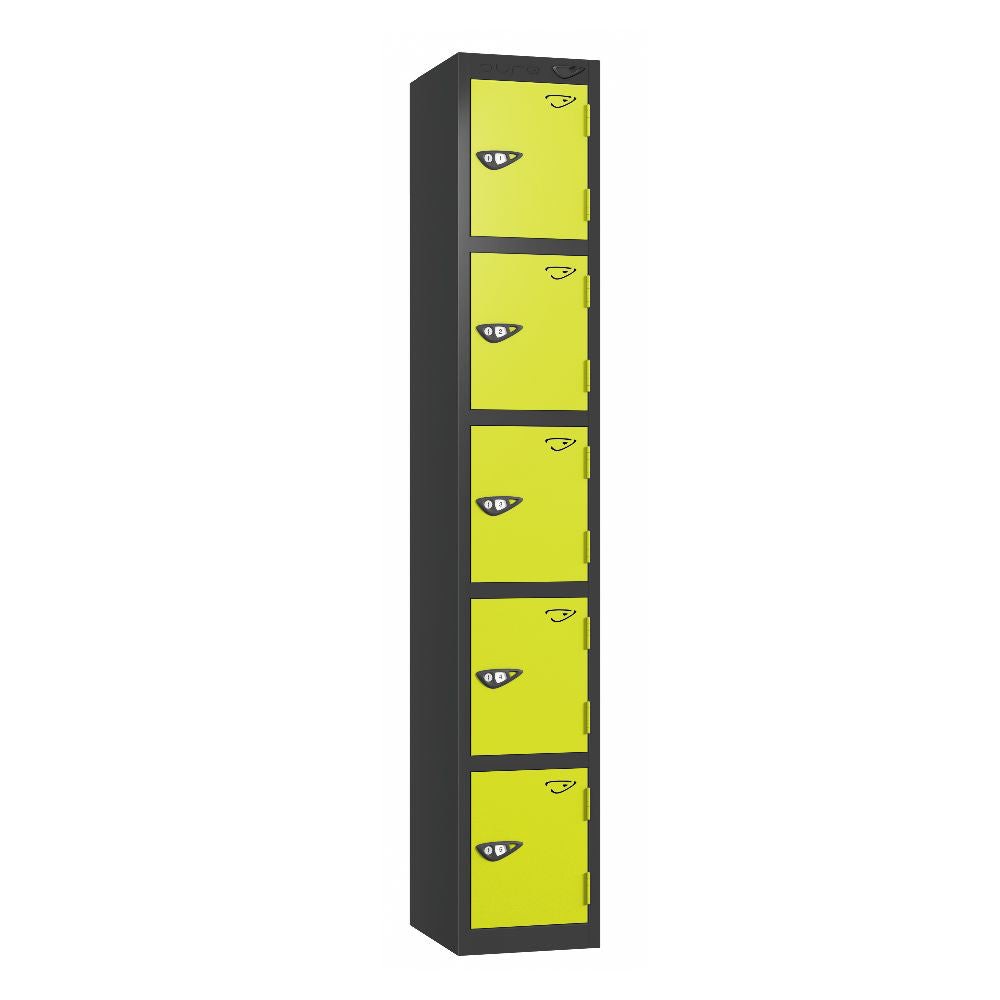 Prime 5-Door Steel Locker Black Lime Light