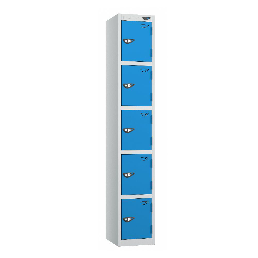 Prime 5-Door Steel Locker Pearl Silver Cobalt Blue