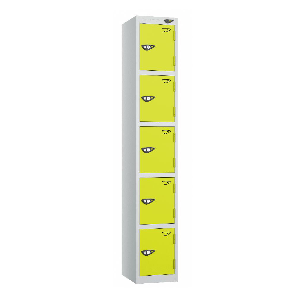 Prime 5-Door Steel Locker Pearl Silver Lime Light