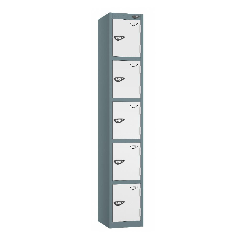 Prime 5-Door Steel Locker Slate Grey Arctic White