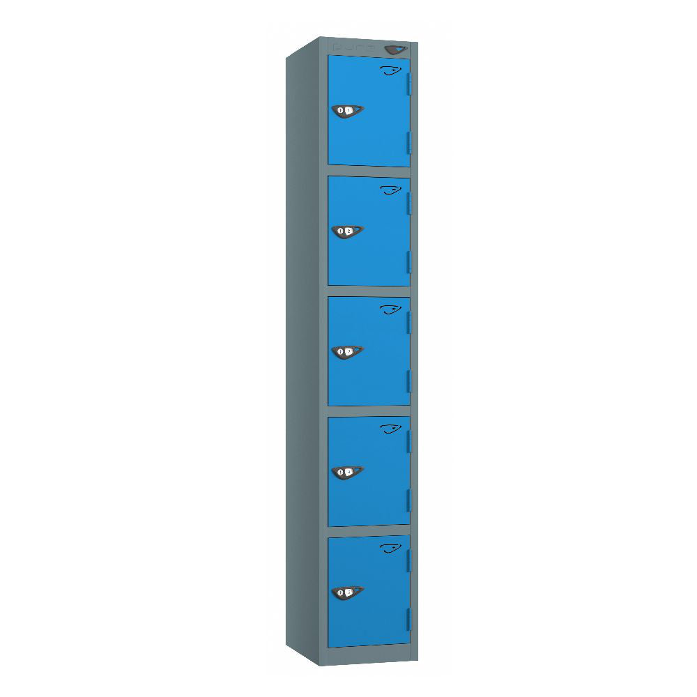 Prime 5-Door Steel Locker Slate Grey Cobalt Blue