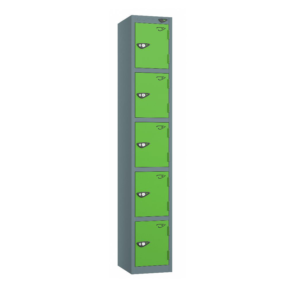 Prime 5-Door Steel Locker Slate Grey Forest Green