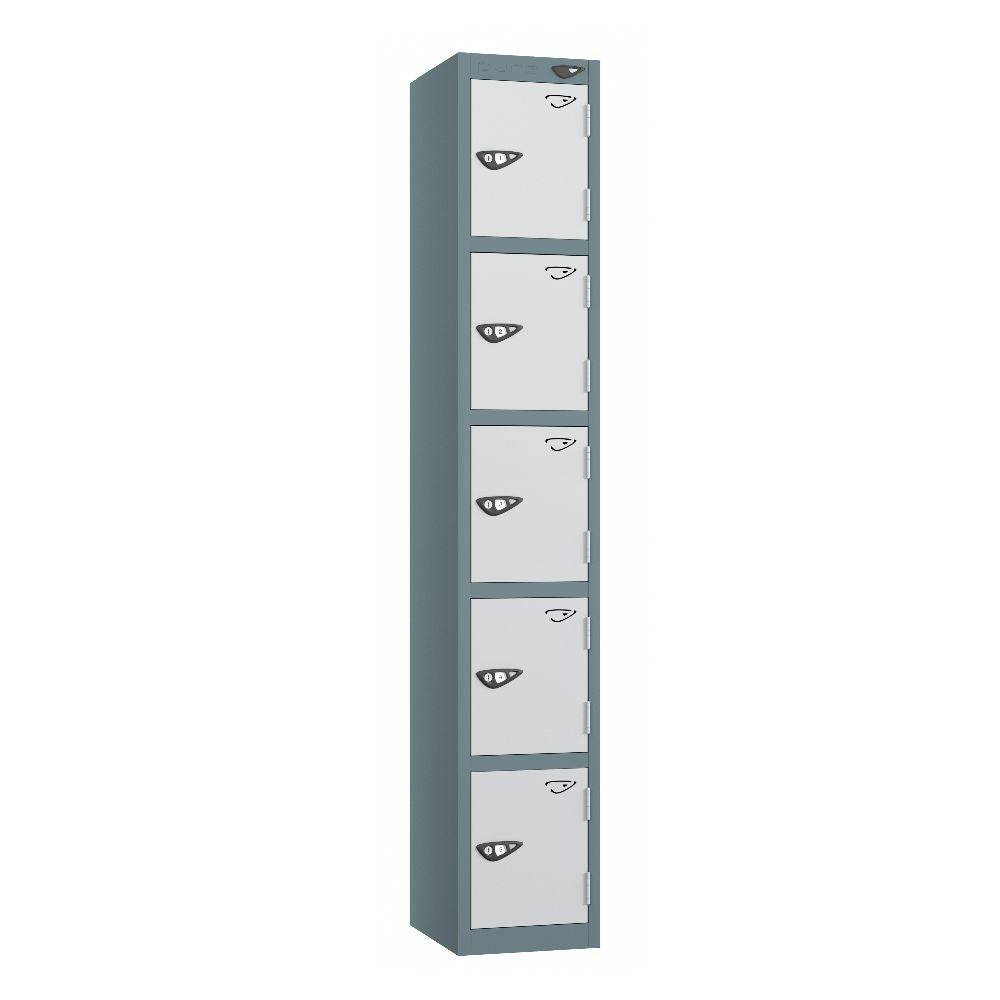 Prime 5-Door Steel Locker Slate Grey Pearl Silver