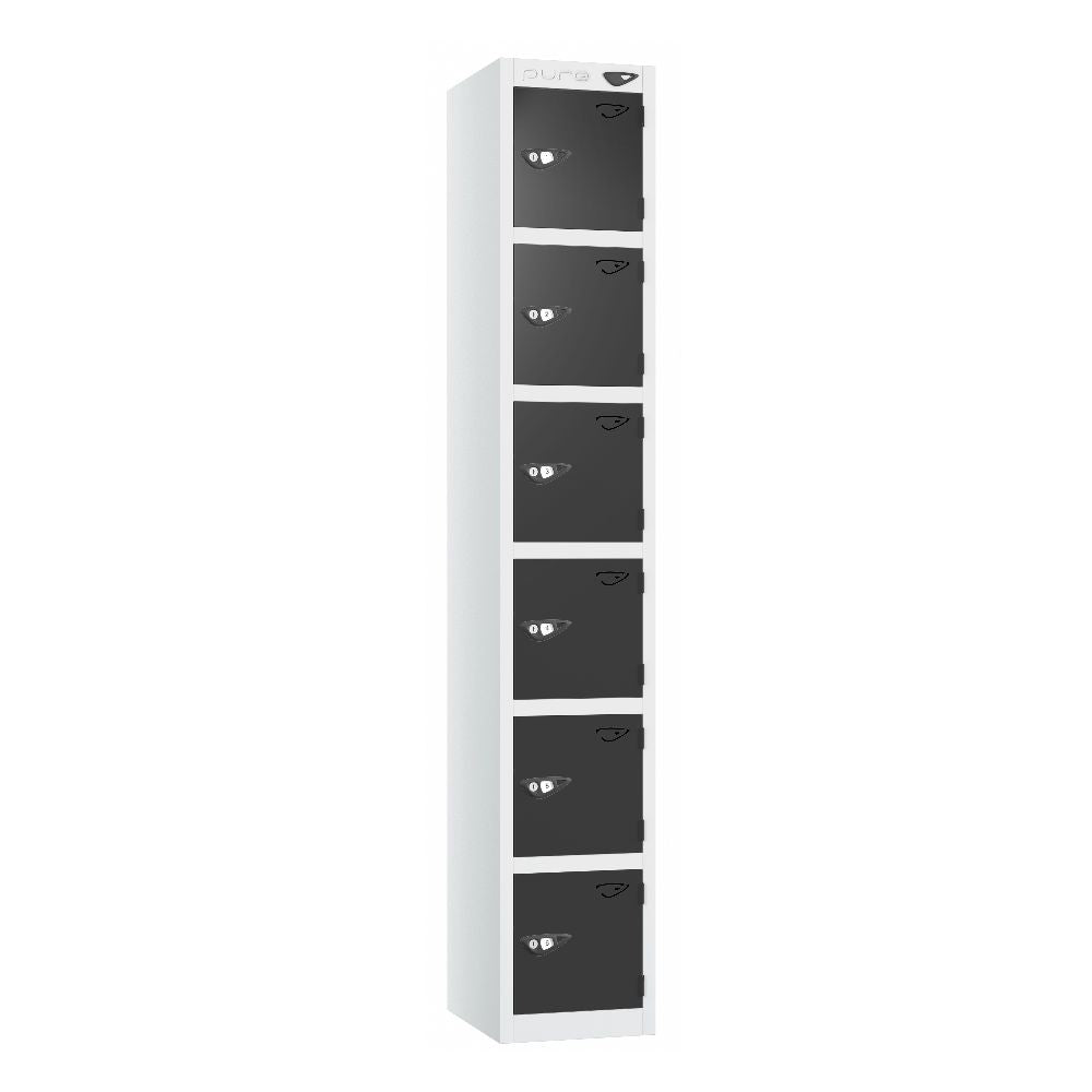 Prime 6-Door Steel Locker Arctic White Black