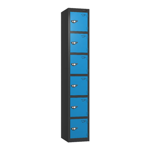 Prime 6-Door Steel Locker Black Black