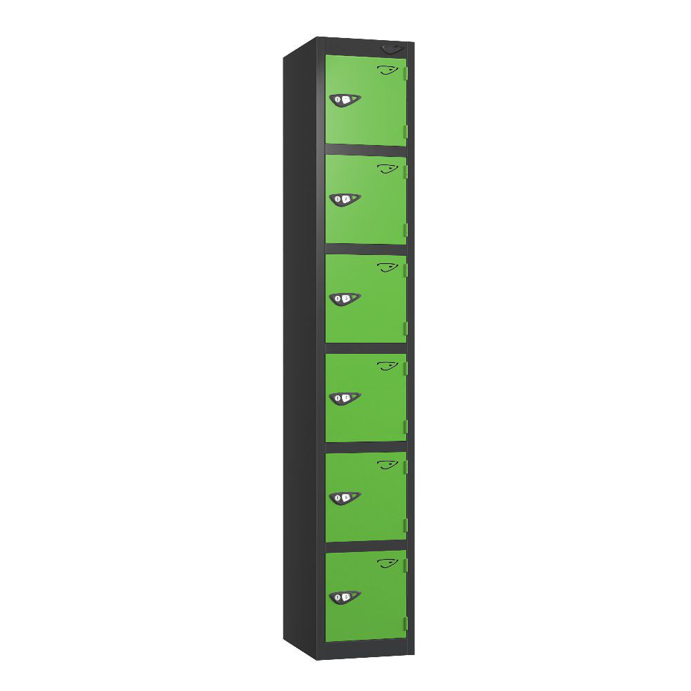 Prime 6-Door Steel Locker Black Forest Green