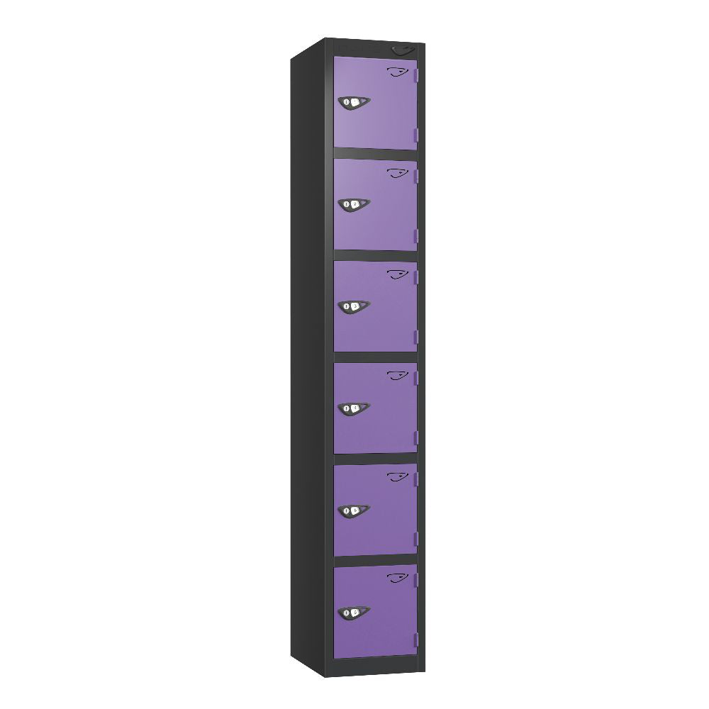 Prime 6-Door Steel Locker Black Orchid Violet