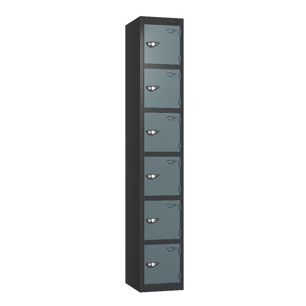 Prime 6-Door Steel Locker Black Slate Grey