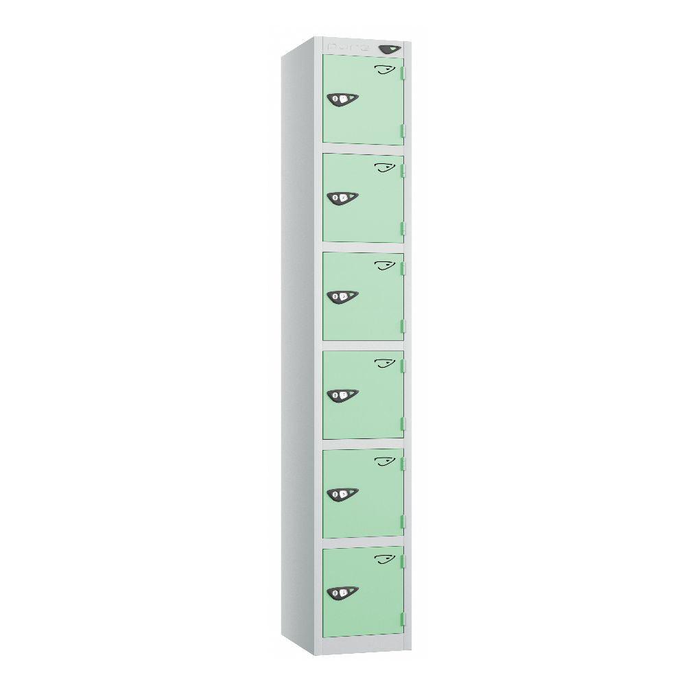 Prime 6-Door Steel Locker Pearl Silver Mint