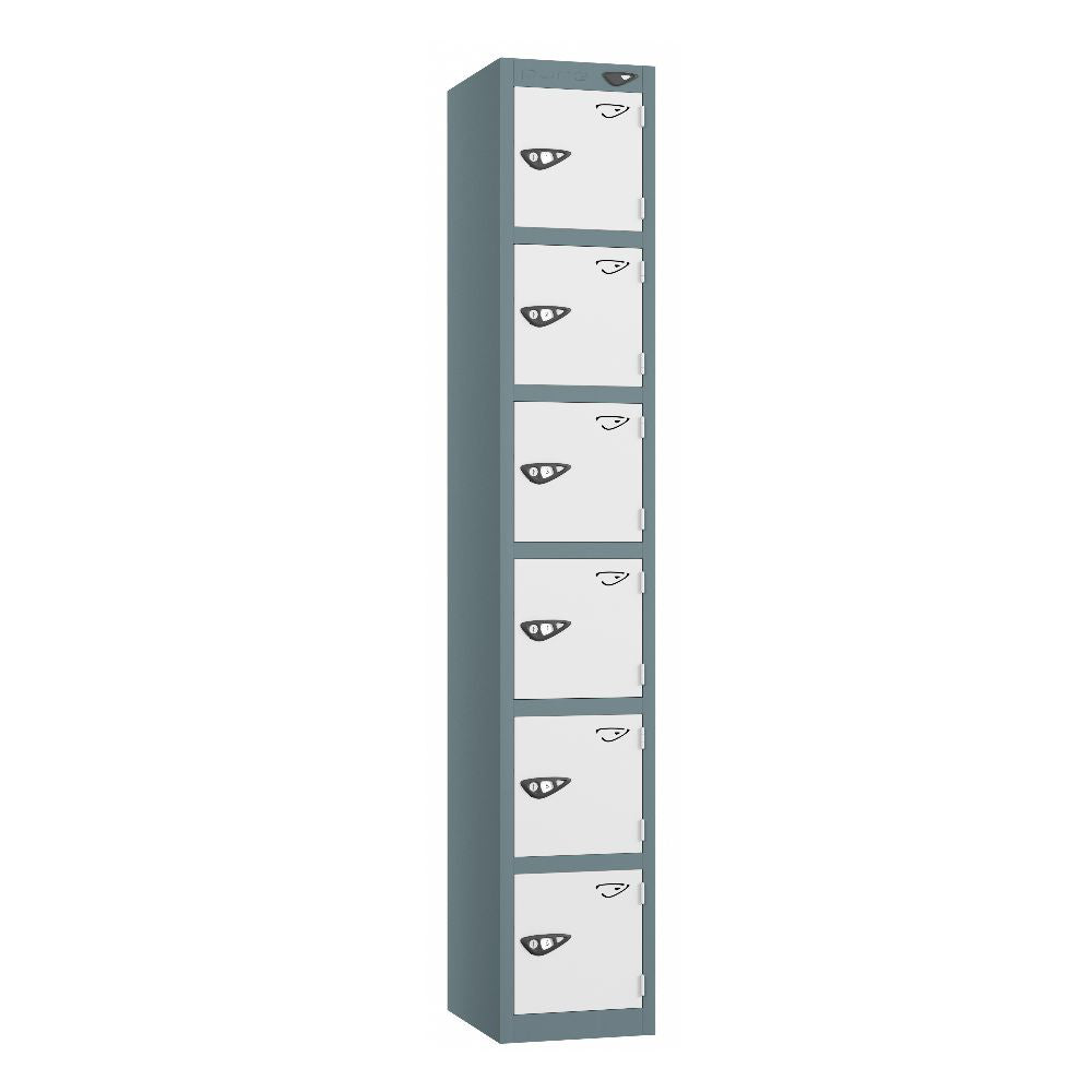 Prime 6-Door Steel Locker Slate Grey Arctic White