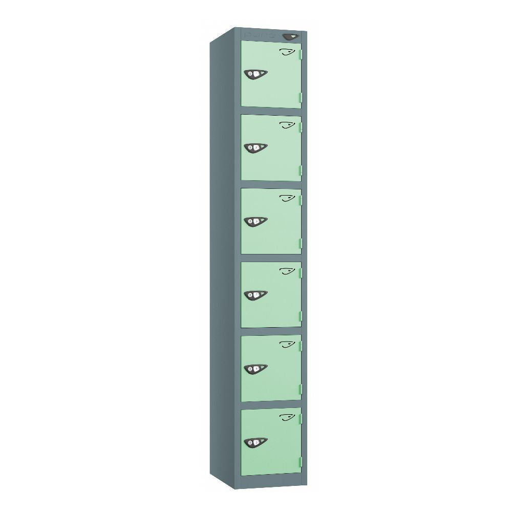 Prime 6-Door Steel Locker Slate Grey Mint