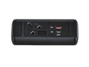 Protea 1 No UK Socket On Desk Power Module Black