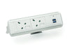 Protea 2 No UK Socket On Desk Power Module White 2