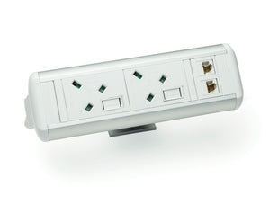 Protea 2 No UK Socket On Desk Power Module White