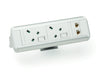 Protea 2 No UK Socket On Desk Power Module White