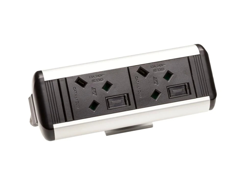 Protea On Desk Power Module With 2X Power 2X Data And 2X Usb Charge Black 5