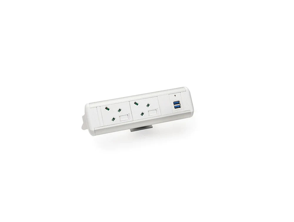 Protea On Desk Power Module With 2X Power White