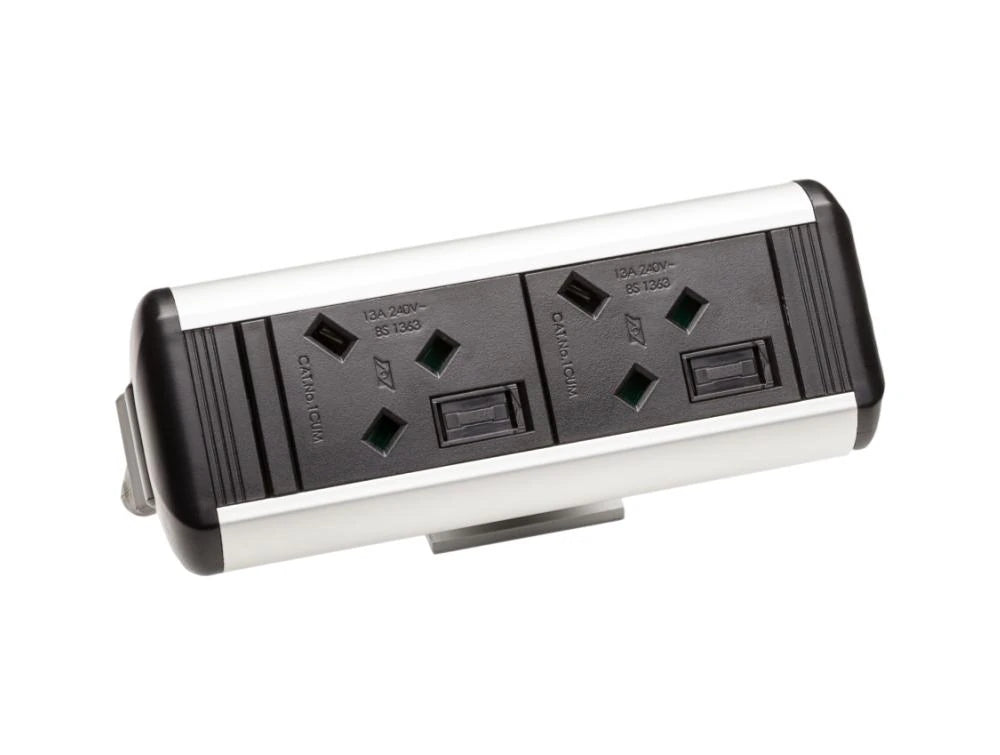 Protea On Desk Power Module With 2X Power And 2X Data Black 10