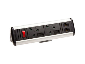 Protea On Desk Power Module With 2X Power And 2X Data Black 3