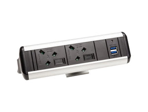 Protea On Desk Power Module With 2X Power And 2X Data Black 5