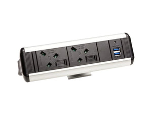Protea On Desk Power Module With 2X Power And 2X Data Black 6