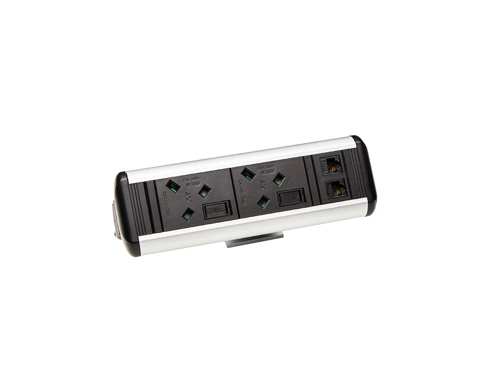 Protea On Desk Power Module With 2X Power And 2X Data Black