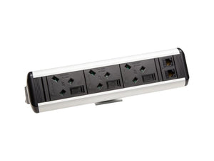 Protea On Desk Power Module With 2X Power And 2X Data Grey 5
