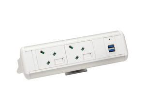 Protea On Desk Power Module With 2X Power And 2X Data White 4