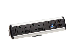 Protea On Desk Power Module With 2X Power And 2X Data White 5