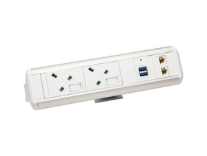 Protea On Desk Power Module With 2X Power And 2X Data White 6