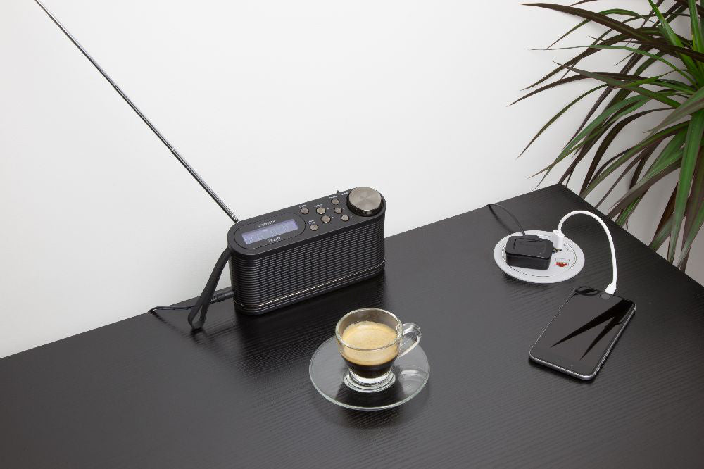 Punto Plus 1 UK Socket In Desk Power Module Grey Attached in the Table 2