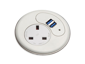 Punto Plus In Desk Power Module Dual USB C White