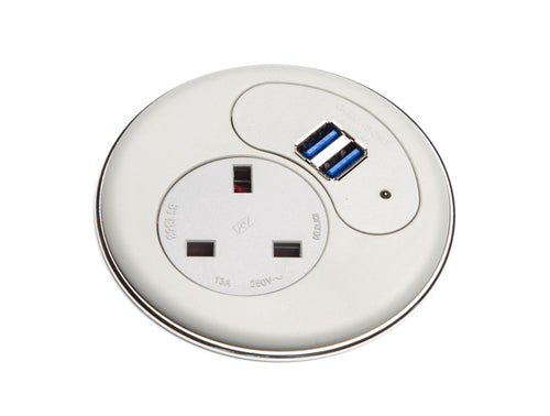 Punto Plus In Desk Power Module Dual USB C White