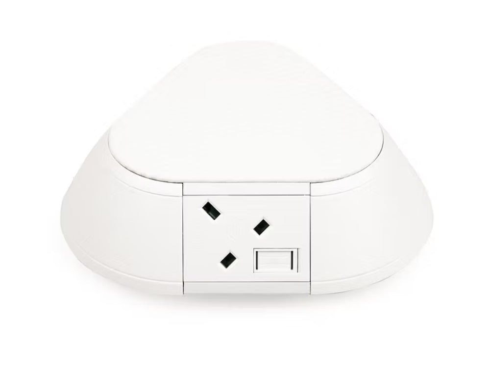 Pyramid 2 No UK Fused Socket White Power Module