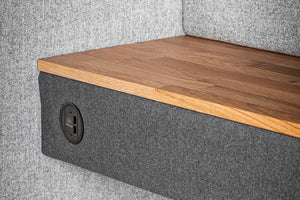 Quadra Acoustic Booth Table with USB Charger Detail
