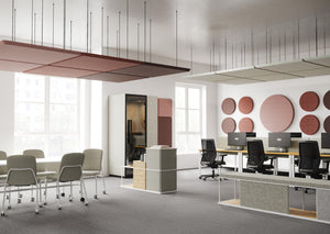 Quadra Acoustic Phone Booth with Ceiling Panel and Ergonomic Chair