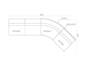 Quadra Acoustic Soft Armless Sofa Dimensions