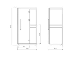 Quadra QD SBG E Acoustic Phone Booth Dimensions