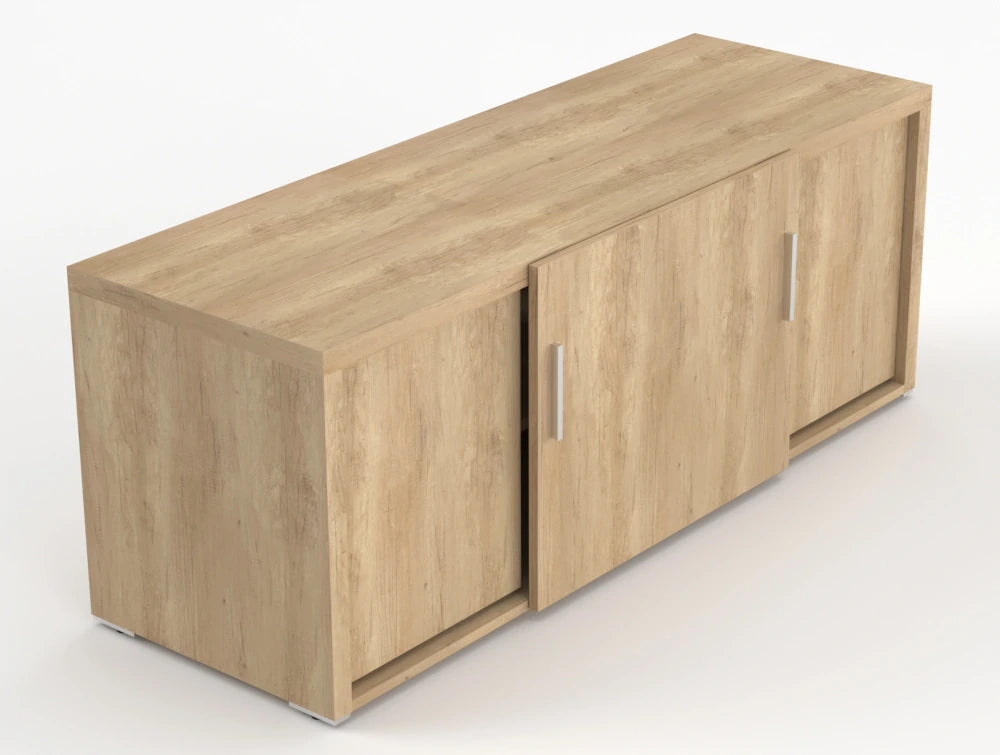 Quando Executive Credenza Unit Natural Oak Finish