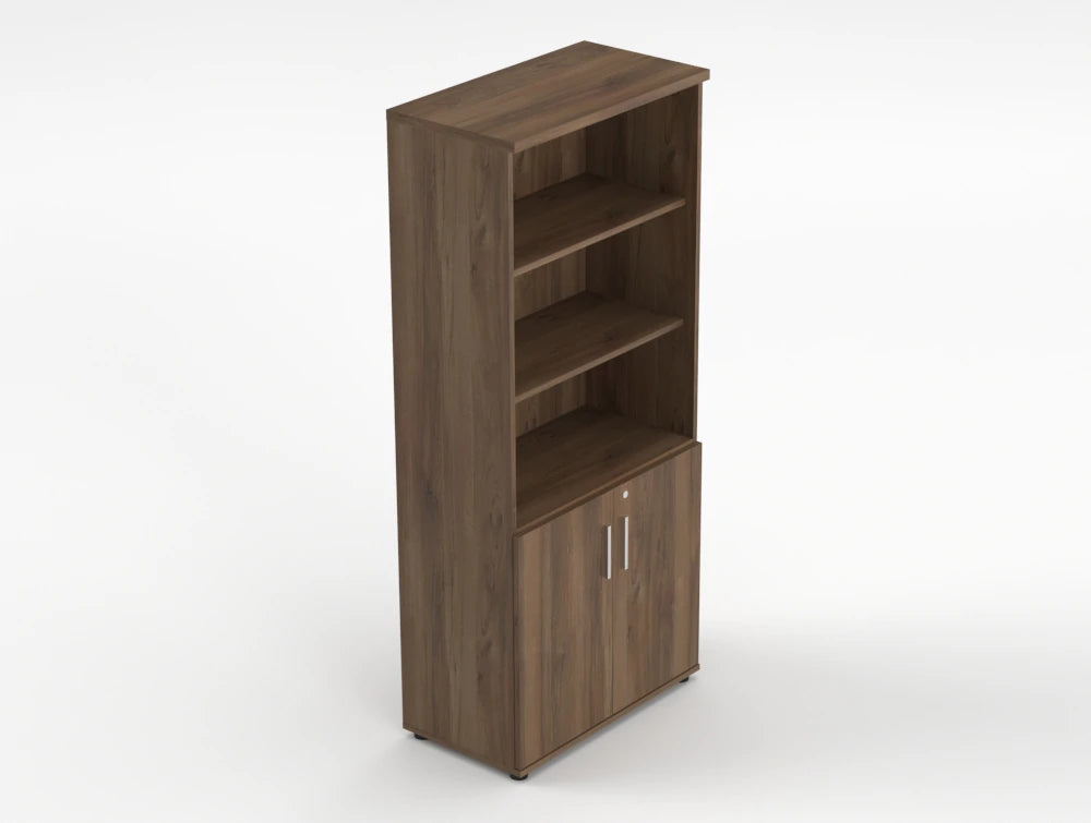 Quando Executive Part Bookcase Dark Walnut Finish