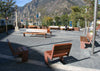 Quatro Wooden Outdoor Chair with Bench in Outdoor Setting