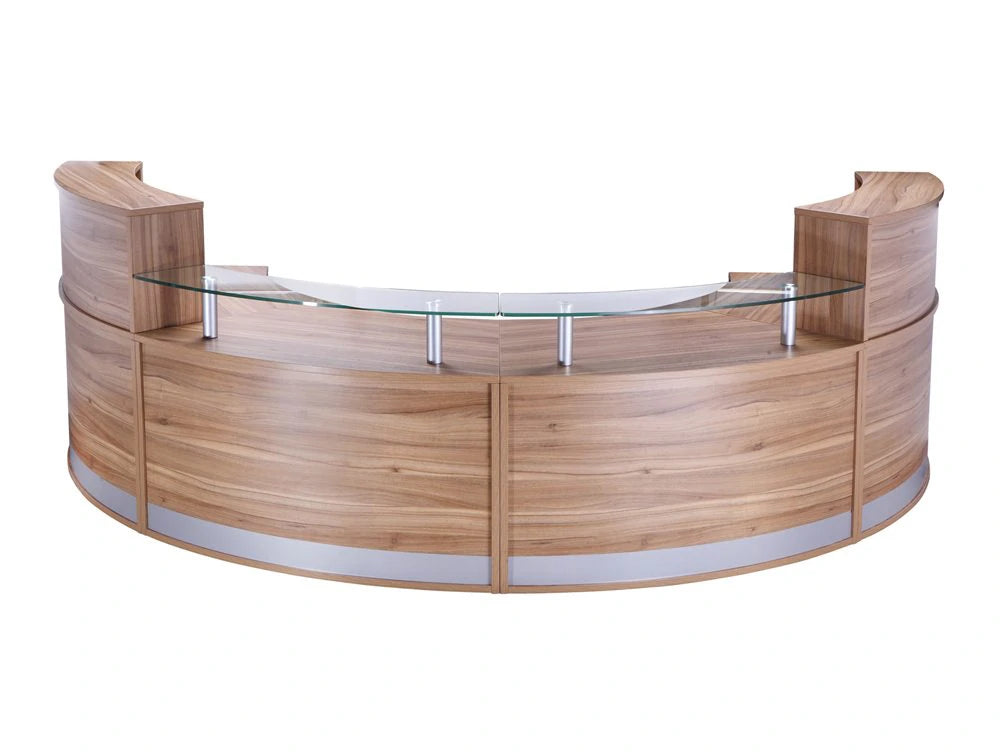 Rec Fhrlhr Abw Elite 4 Section Semi Circle Reception Unit In Walnut