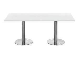 Rectangular Dining or Conference Brushed Steel Table 1800mm 2