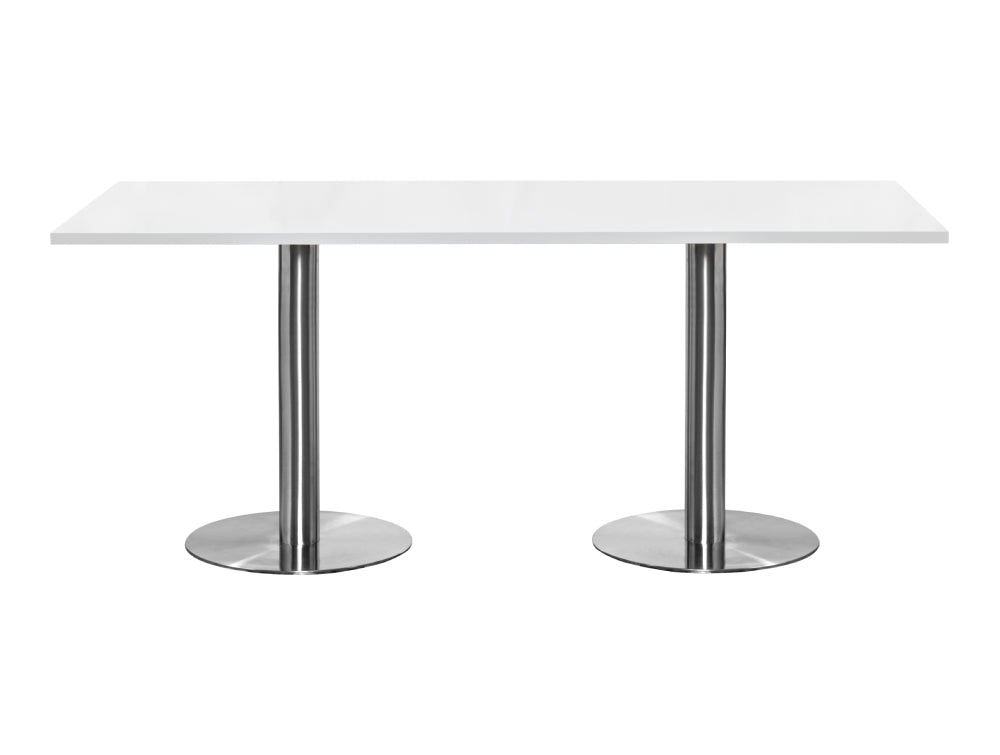 Rectangular Dining or Conference Brushed Steel Table 1800mm 3