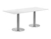 Rectangular Dining or Conference Brushed Steel Table 1800mm 4