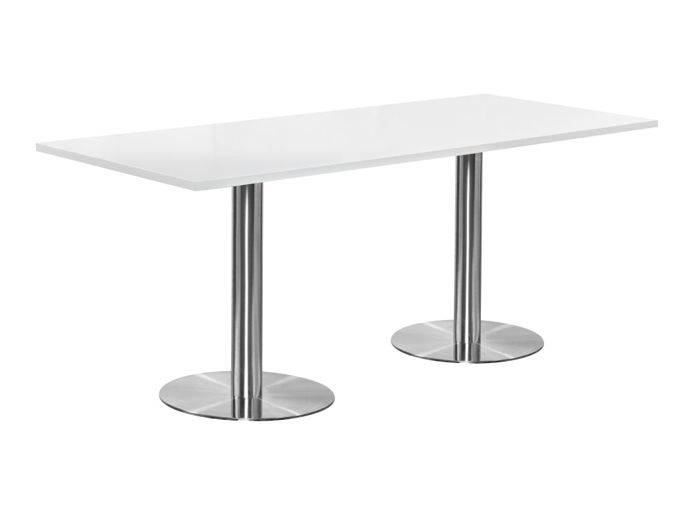 Rectangular Dining or Conference Brushed Steel Table 1800mm 4