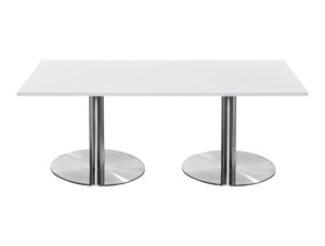Rectangular Dining or Conference Brushed Steel Table 2000mm 3