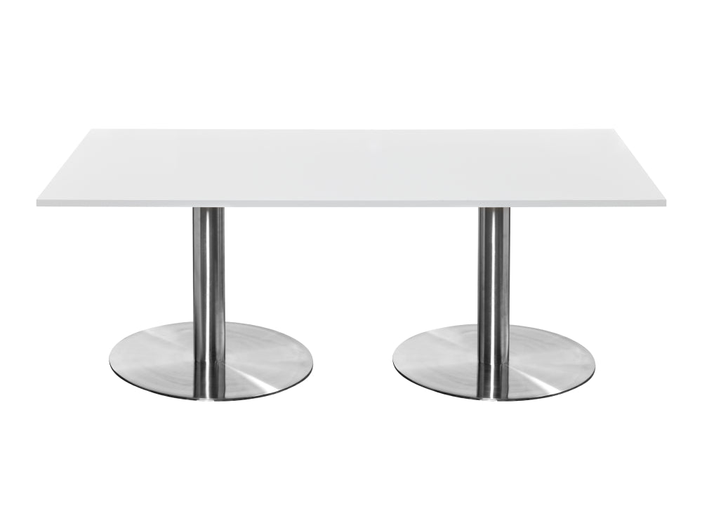 Rectangular Dining or Conference Brushed Steel Table 2000mm 3