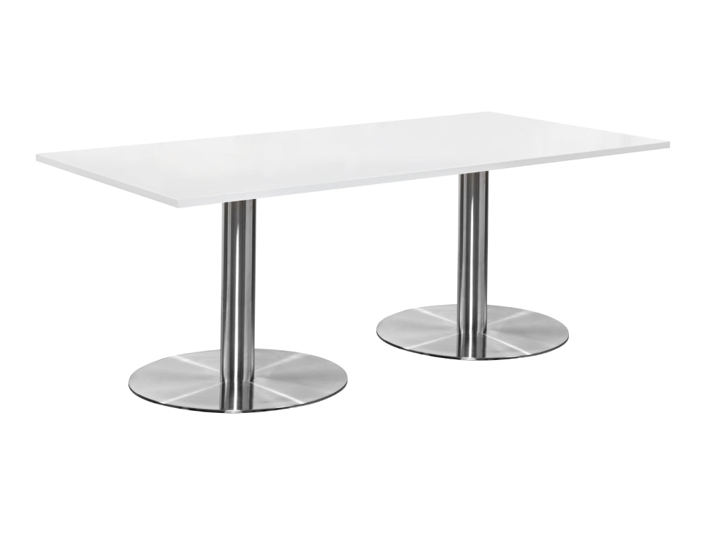 Rectangular Dining or Conference Brushed Steel Table 2000mm 4